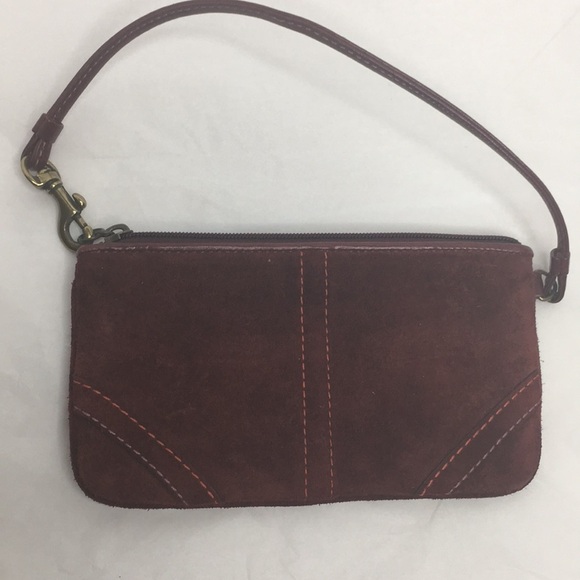Coach Garnet Suede Leather Wristlet - Picture 2 of 8